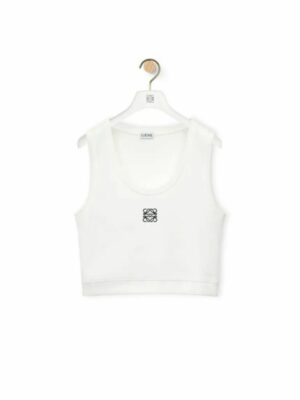 Loewe Cropped Anagram Ribbed Tanktop