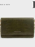 Charles & Keith Croc Effect Clutch Free Card Holder