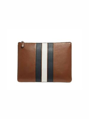 Stripes Leather Clutch