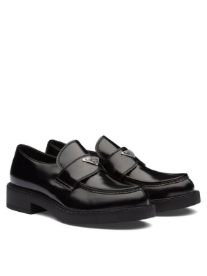 Brushed leather loafers