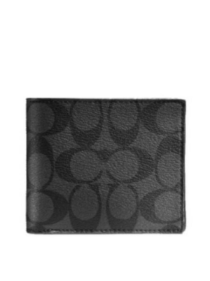 Coach Compact ID Wallet in Signature Coated Canvas