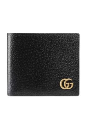 Gucci GG Marmont leather bi-fold wallet Gold Logo