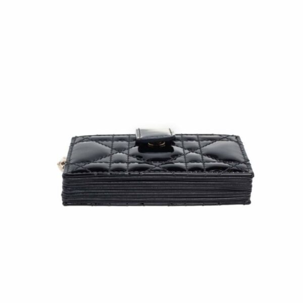 Christian Dior Jasmine Card Holder Patent Cannage Calfskin